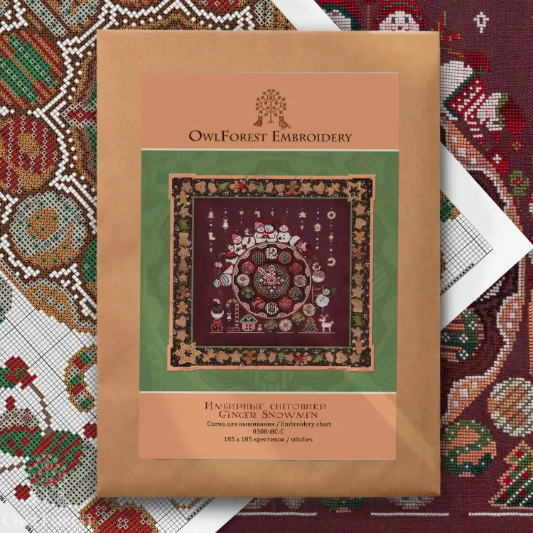 Схема для вышивания «Имбирные снеговики» 