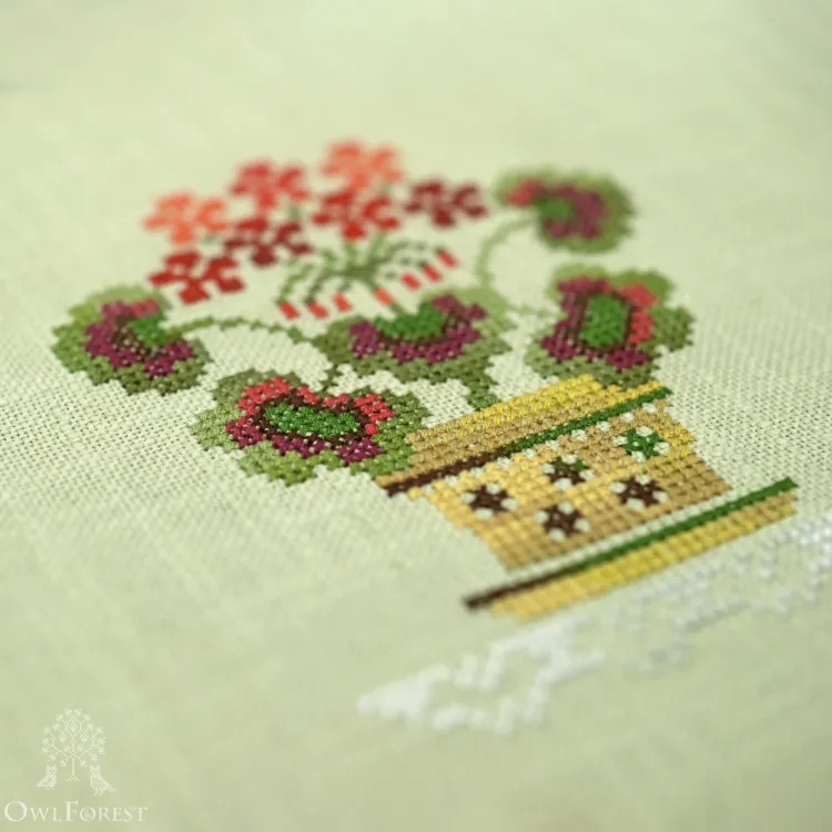 Бесплатная схема для вышивания «Комнатные растения»