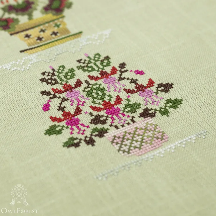 Бесплатная схема для вышивания «Комнатные растения»