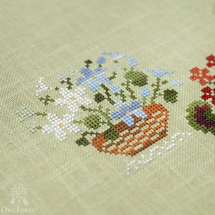 Бесплатная схема для вышивания «Комнатные растения»