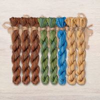 Набор ниток OwlForest для схемы «Ночные трели бирюзовых птиц» (DMC)