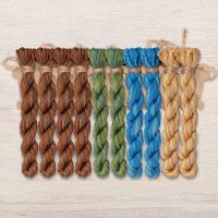 Набор ниток OwlForest для схемы «Ночные трели бирюзовых птиц» (DMC)