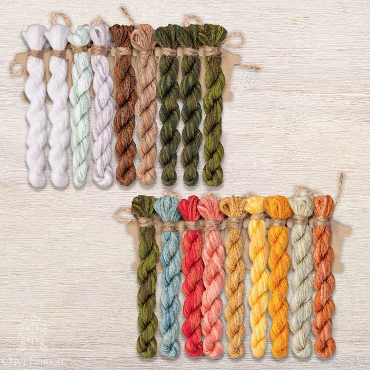 Набор ниток OwlForest для схемы «Съедобные-несъедобные» (DMC)