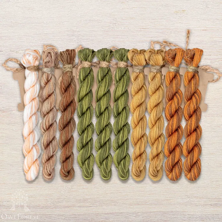 Набор ниток OwlForest для схемы «Рыжая осень» (ПНК им. Кирова)