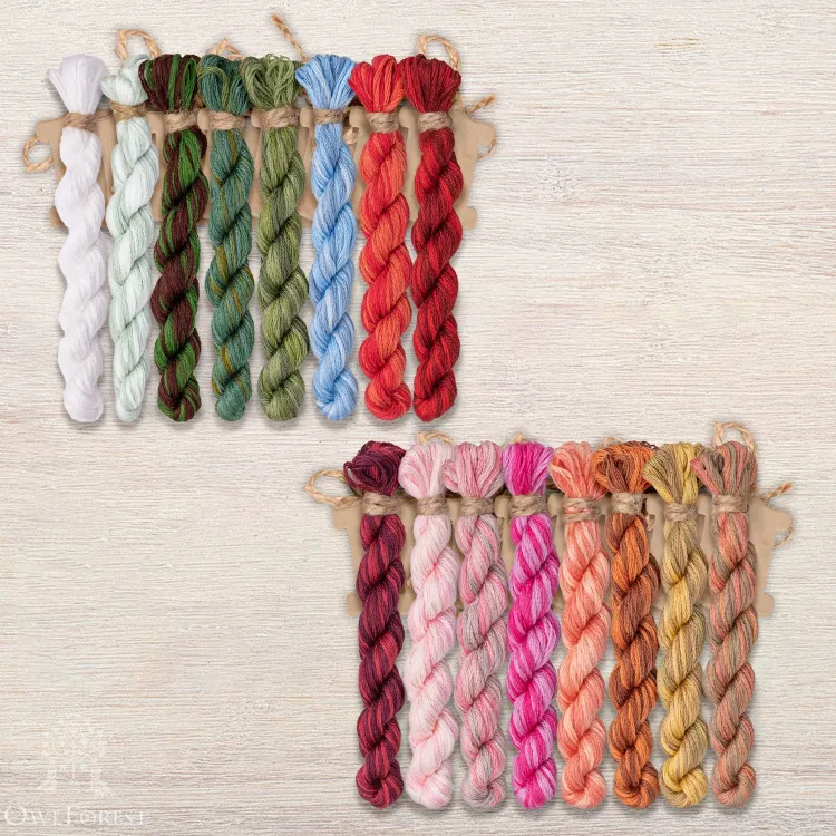 Набор ниток OwlForest для схемы «Комнатные растения» (DMC)