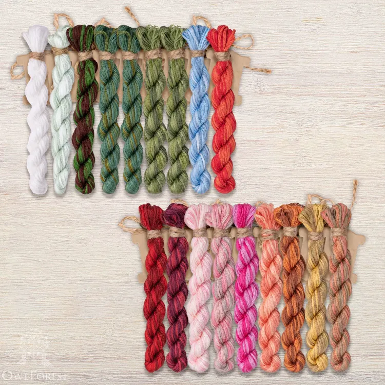 Набор ниток OwlForest для схемы «Комнатные растения» (DMC)