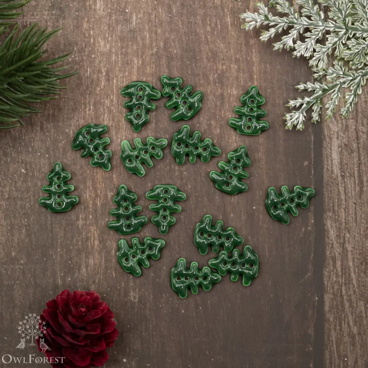 Декоративная пуговица «Ёлка-кактус»