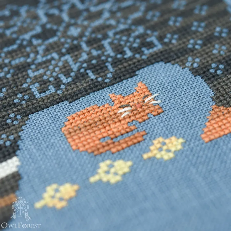 Бесплатная схема для вышивания «Осенние коты»