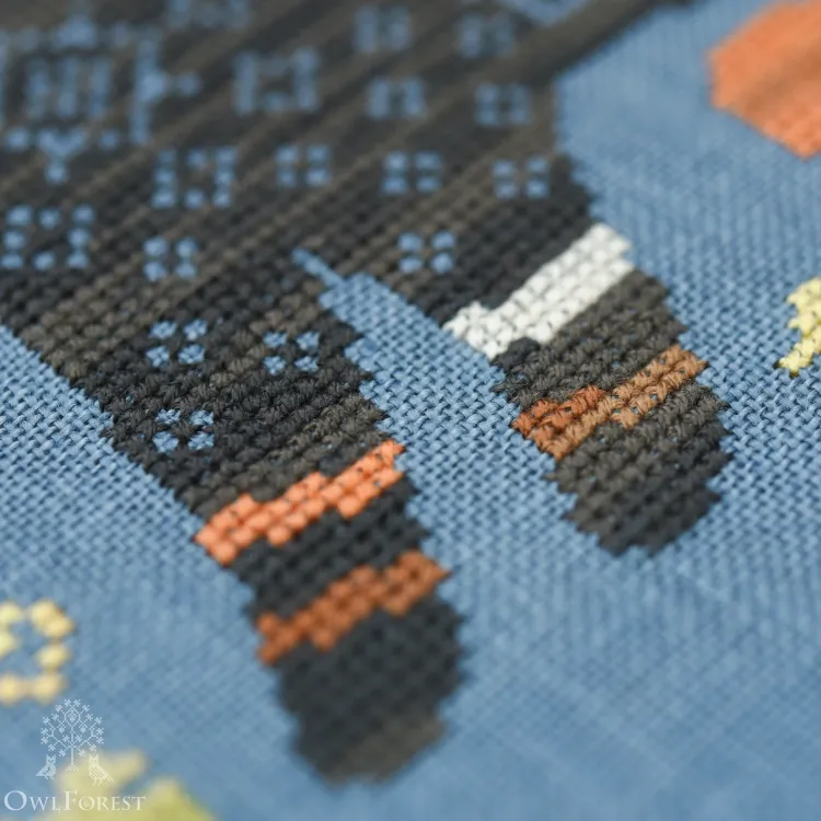 Бесплатная схема для вышивания «Осенние коты»