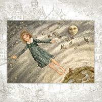 Открытка «Летящая девочка»