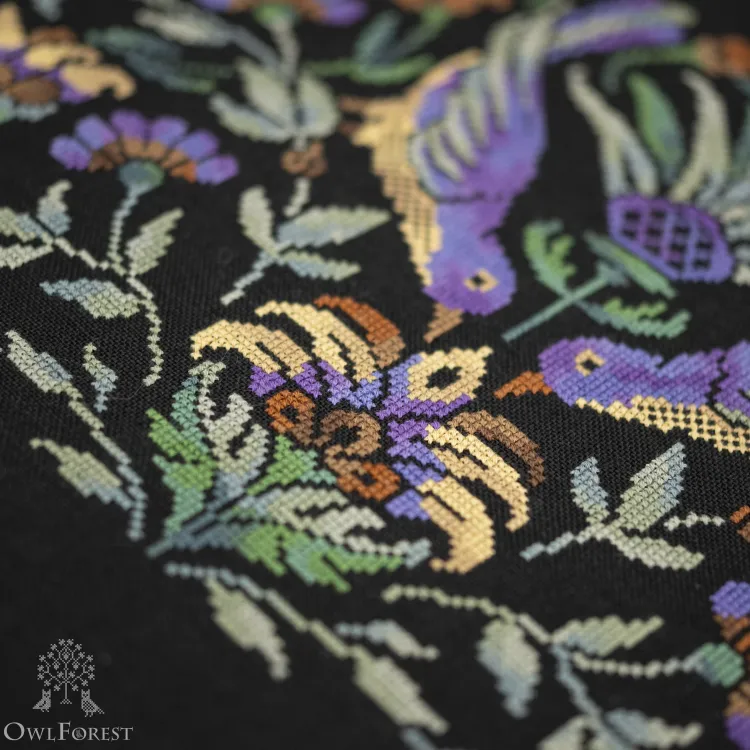 Схема для вышивания «Ночные трели аметистовых птиц»