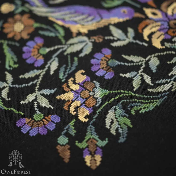 Схема для вышивания «Ночные трели аметистовых птиц»