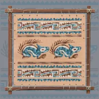 Печатная схема  для вышивания «Индейские мотивы. Белки» 3 цвета