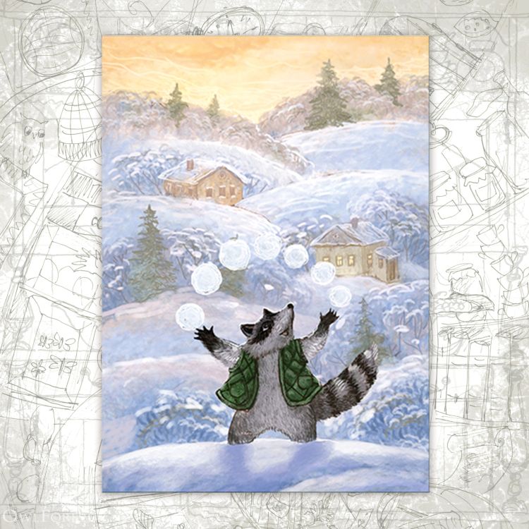 Открытка «Январь в селе Енотово»