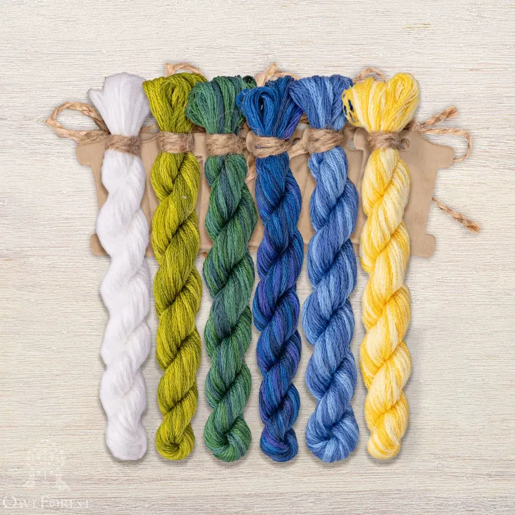 Набор ниток OwlForest для схемы «Бабочки в тумане» (DMC)