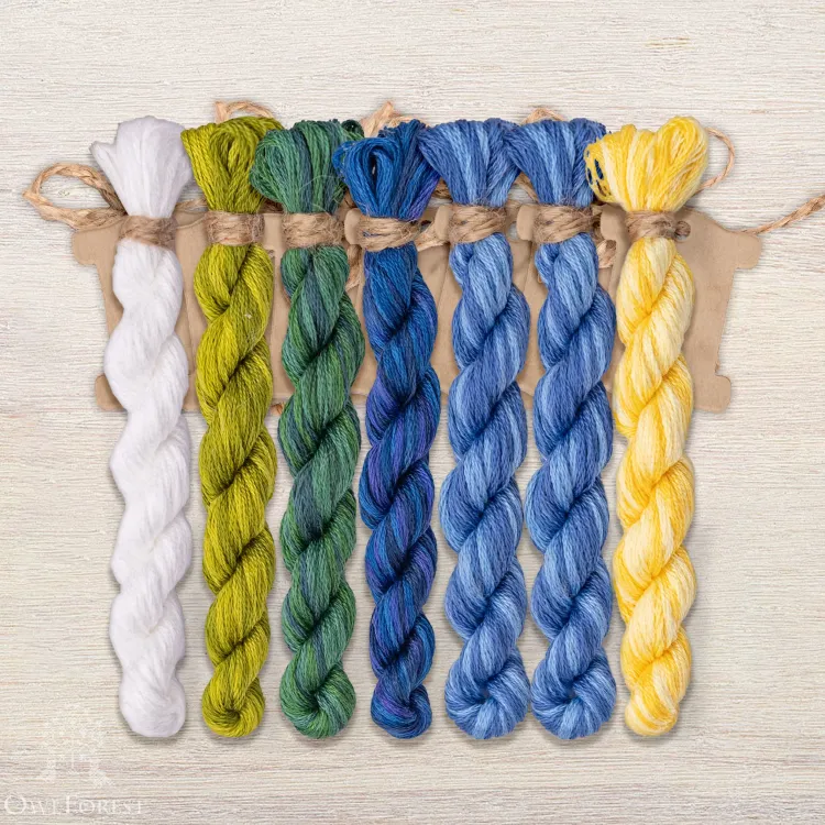 Набор ниток OwlForest для схемы «Бабочки в тумане» (DMC)