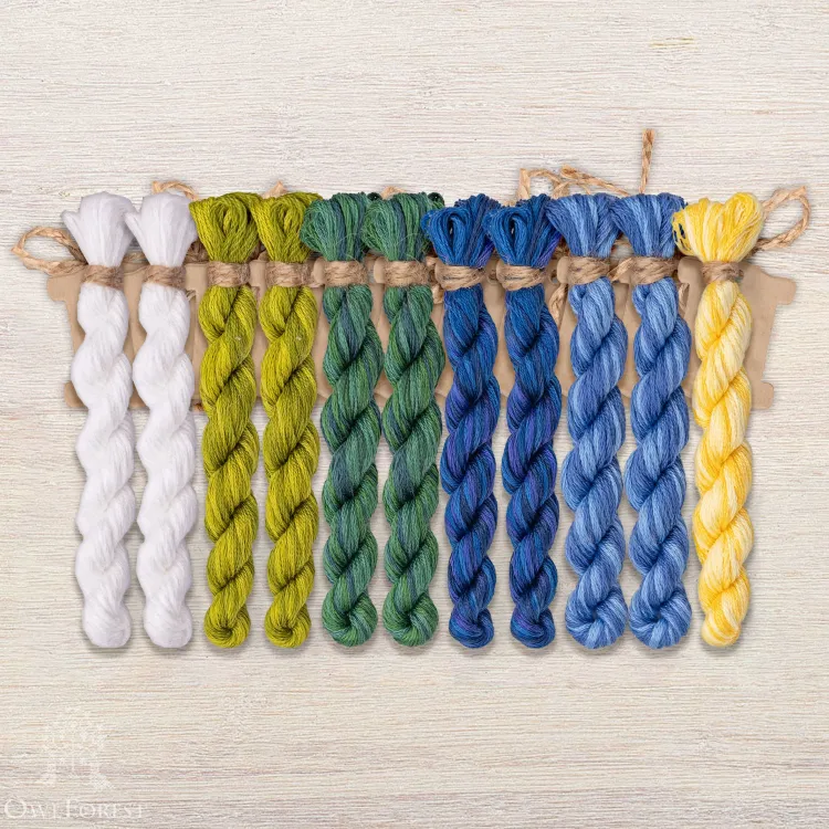 Набор ниток OwlForest для схемы «Бабочки в тумане» (DMC)