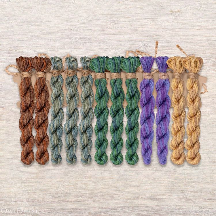 Набор ниток OwlForest для схемы «Ночные трели аметистовых птиц» (DMC)