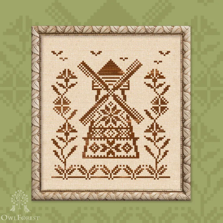 Бесплатная схема для вышивания «Мельница»