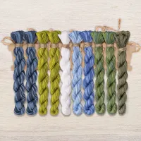 Набор ниток OwlForest для схемы «Черничный домик» (DMC)