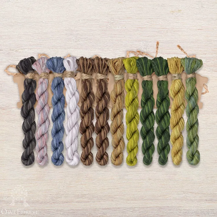 Набор ниток OwlForest для схемы «Уральская неясыть» (DMC)