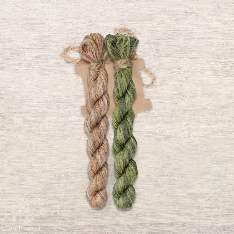 Набор ниток OwlForest для схемы «Ветка дуба» (DMC)