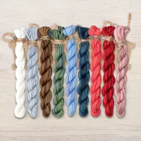 Набор ниток OwlForest для схемы «Снегири» (ПНК)