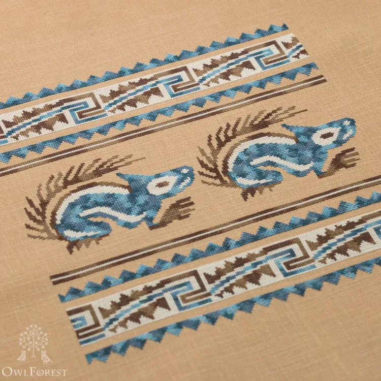 Электронная схема «Индейские мотивы. Белки» 3 цвета