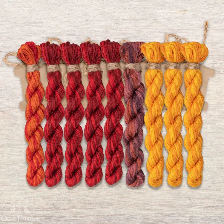Набор ниток OwlForest для схемы «Яркий октябрь» (DMC)