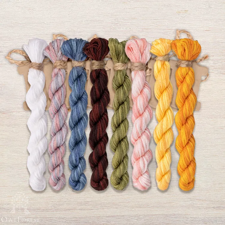 Набор ниток OwlForest для схемы «Летний триптих. Мёд» (DMC)