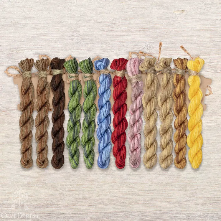 Набор ниток OwlForest для схемы «Совиный кусь» (ПНК)