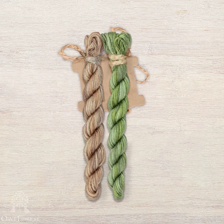 Набор ниток OwlForest для схемы «Ветка дуба» (ПНК)