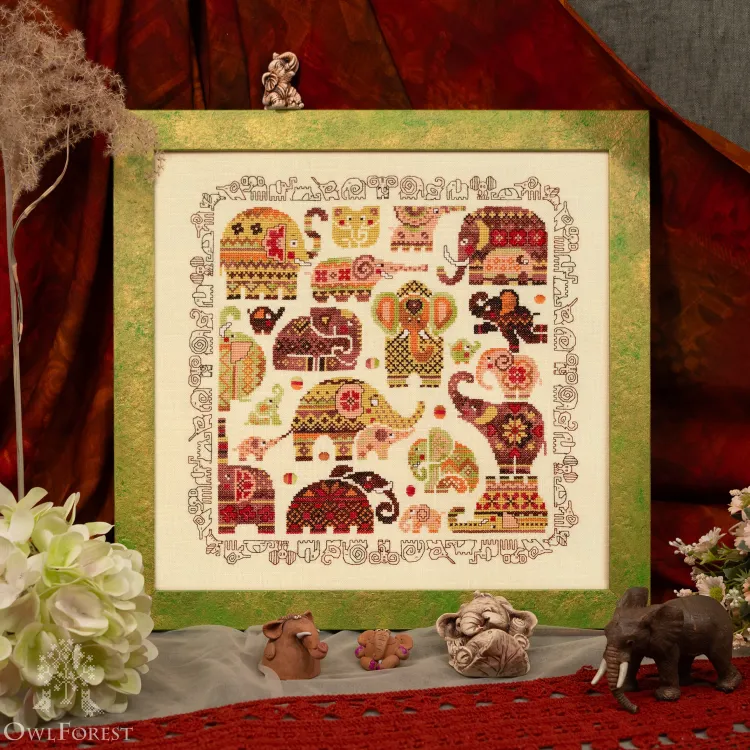 Схема для вышивания «Забавные слоники» 