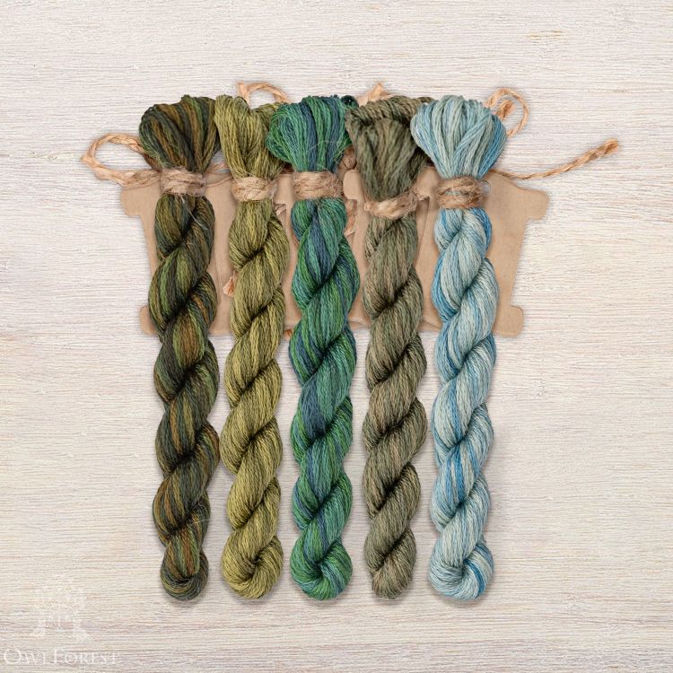 Набор ниток OwlForest для схемы «Черепаховый квакер» (DMC)