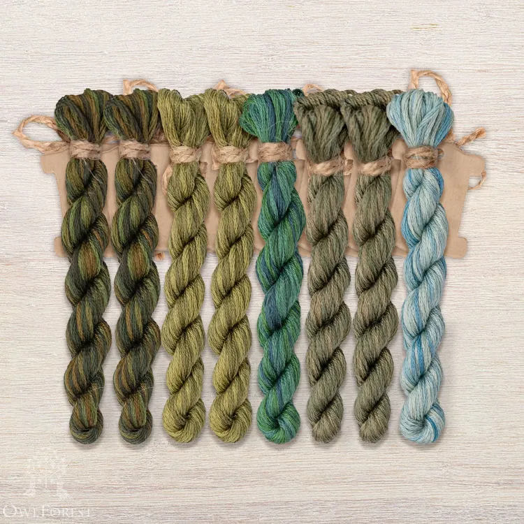 Набор ниток OwlForest для схемы «Черепаховый квакер» (DMC)