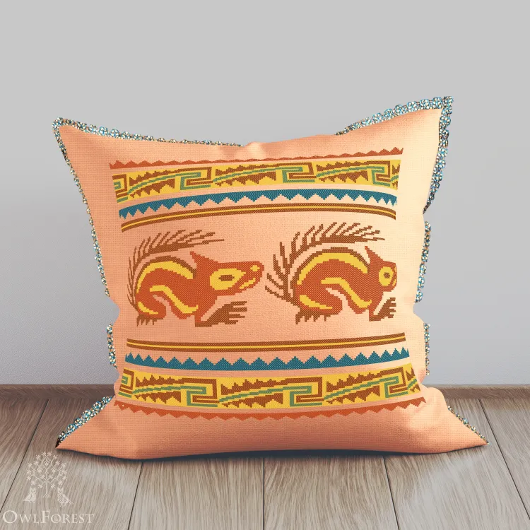 Электронная схема «Индейские мотивы. Белки» 5 цветов