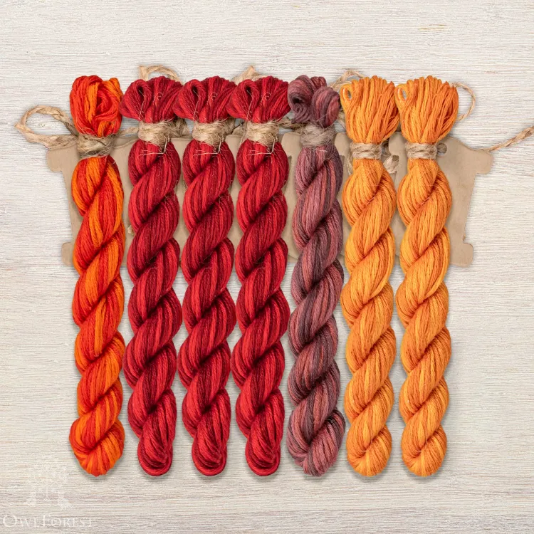 Набор ниток OwlForest для схемы «Яркий октябрь» (ПНК)