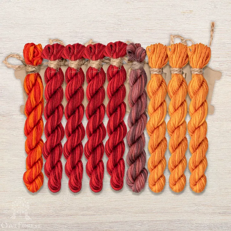 Набор ниток OwlForest для схемы «Яркий октябрь» (ПНК)