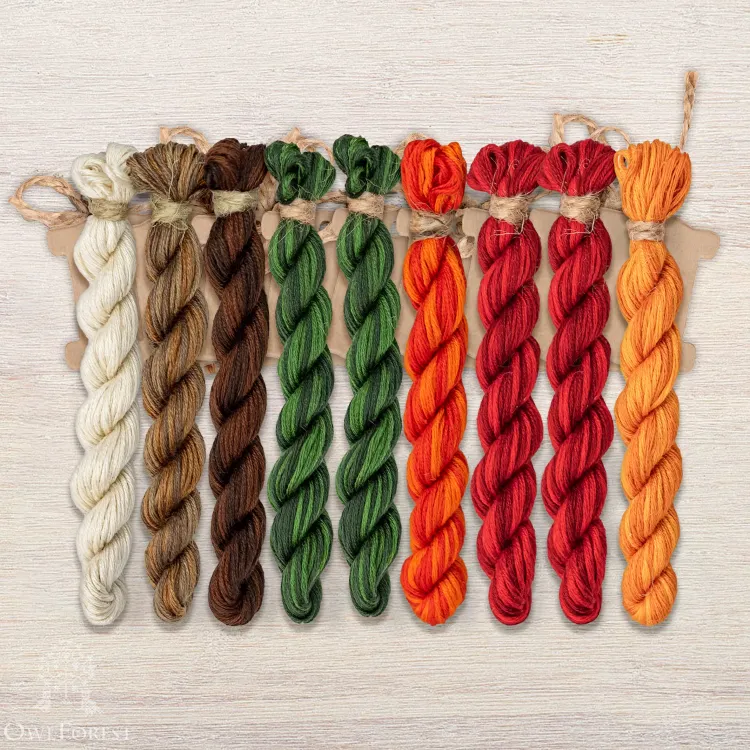 Набор ниток OwlForest для схемы «Мастерская гномов. Декорирование» (ПНК)