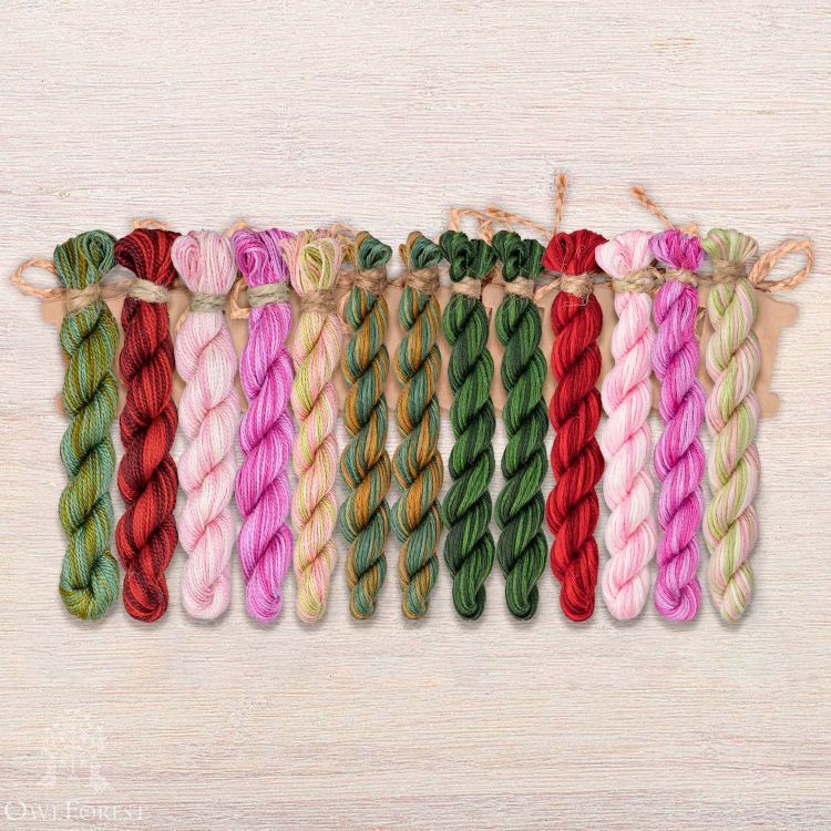 Набор ниток OwlForest для схемы «Пышный пион» (ПНК)