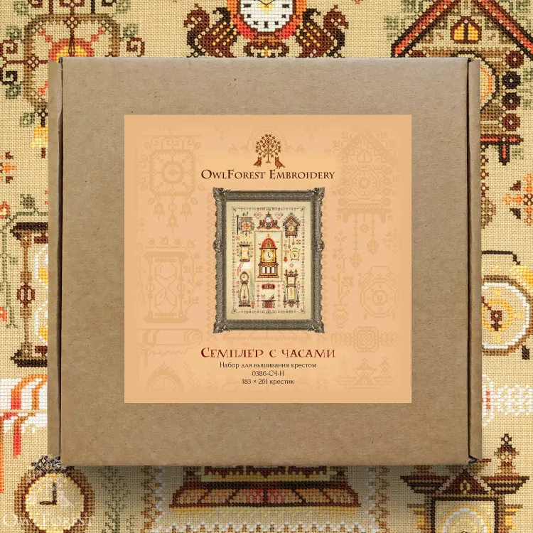 Набор для вышивания «Семплер с часами» 