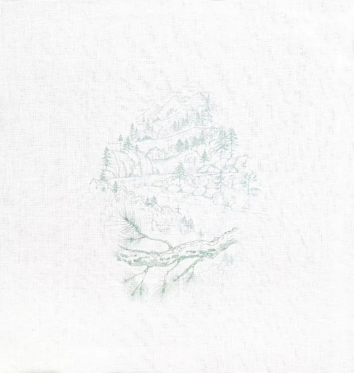 Печатная ткань «Горная река», 30ct