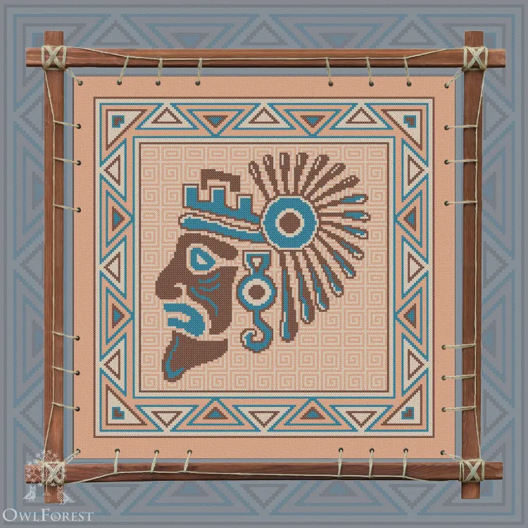 Электронная схема «Индейские мотивы. Индеец» 3 цвета