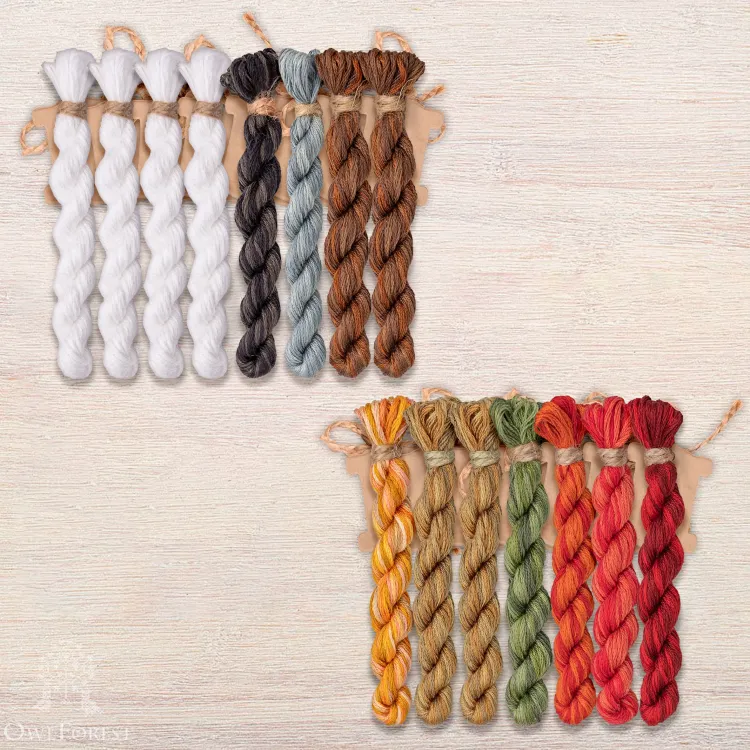 Набор ниток OwlForest для схемы «Пироги» (DMC)