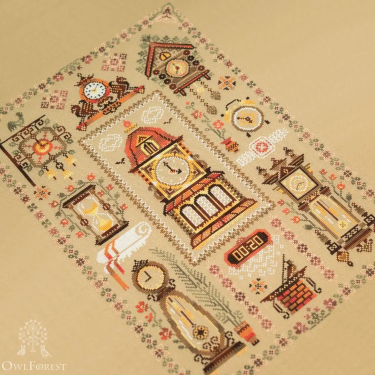 Схема для вышивания «Семплер с часами»