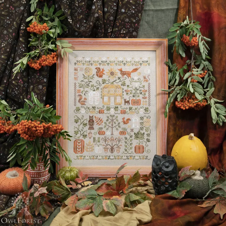 Бесплатная схема для вышивания «Рыжая осень»