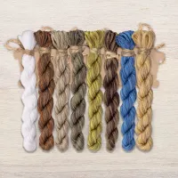 Набор ниток OwlForest для схемы «Сова с жемчужной сережкой» (DMC)