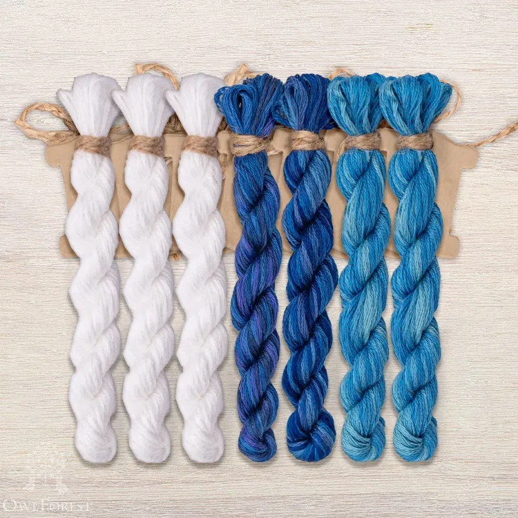 Набор ниток OwlForest для схемы «Снежный февраль» (DMC)