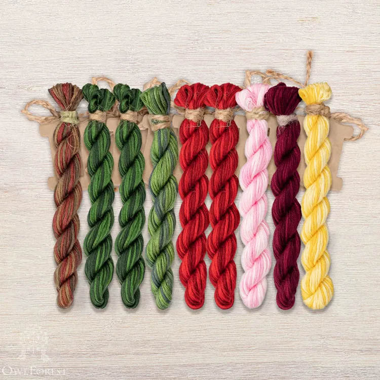 Набор ниток OwlForest для схемы «Вишнёвое лето» (ПНК)