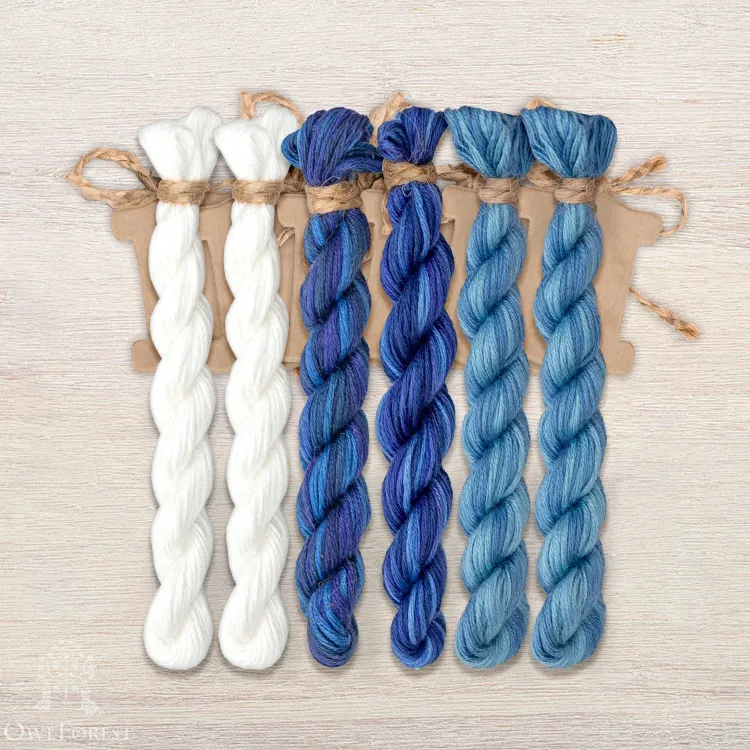 Набор ниток OwlForest для схемы «Снежный февраль» (ПНК)